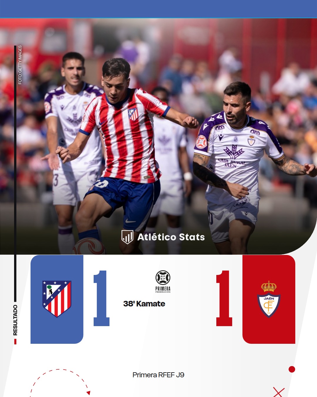 Atlético Madrileño 1-1 Jaén: la maldición continúa